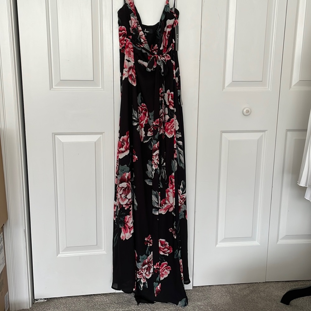 Lulu’s Full-Length Floral Wrap Dress